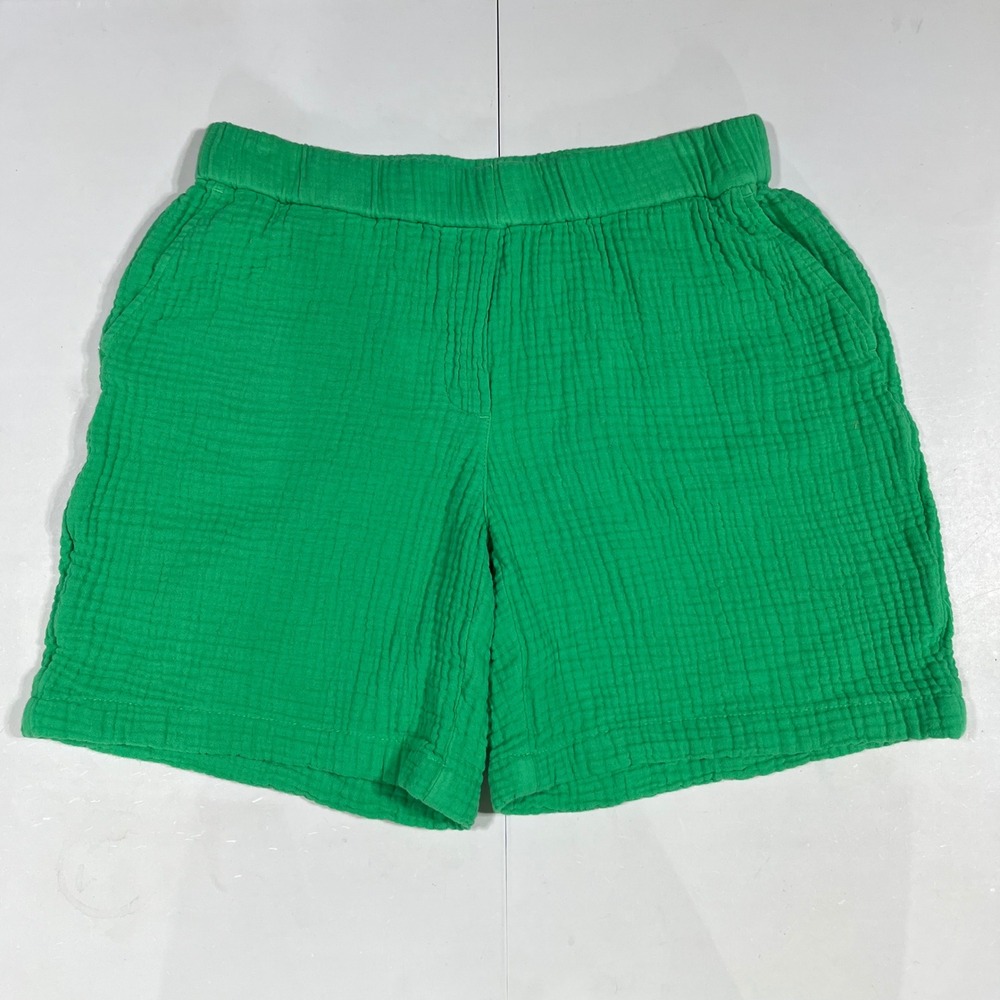 J. Jill Pure Jill Preppy Boho Fisherman Green Cotton Gauze Shorts Womens XSP